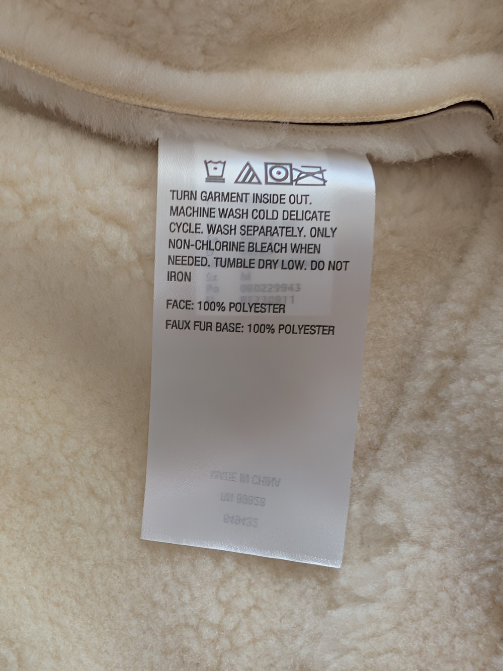 G by Giuliana Black Label Faux Suede and Shearling Zip Front Coat Size M Ivory - Picture 4 of 15